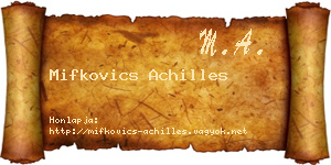 Mifkovics Achilles névjegykártya